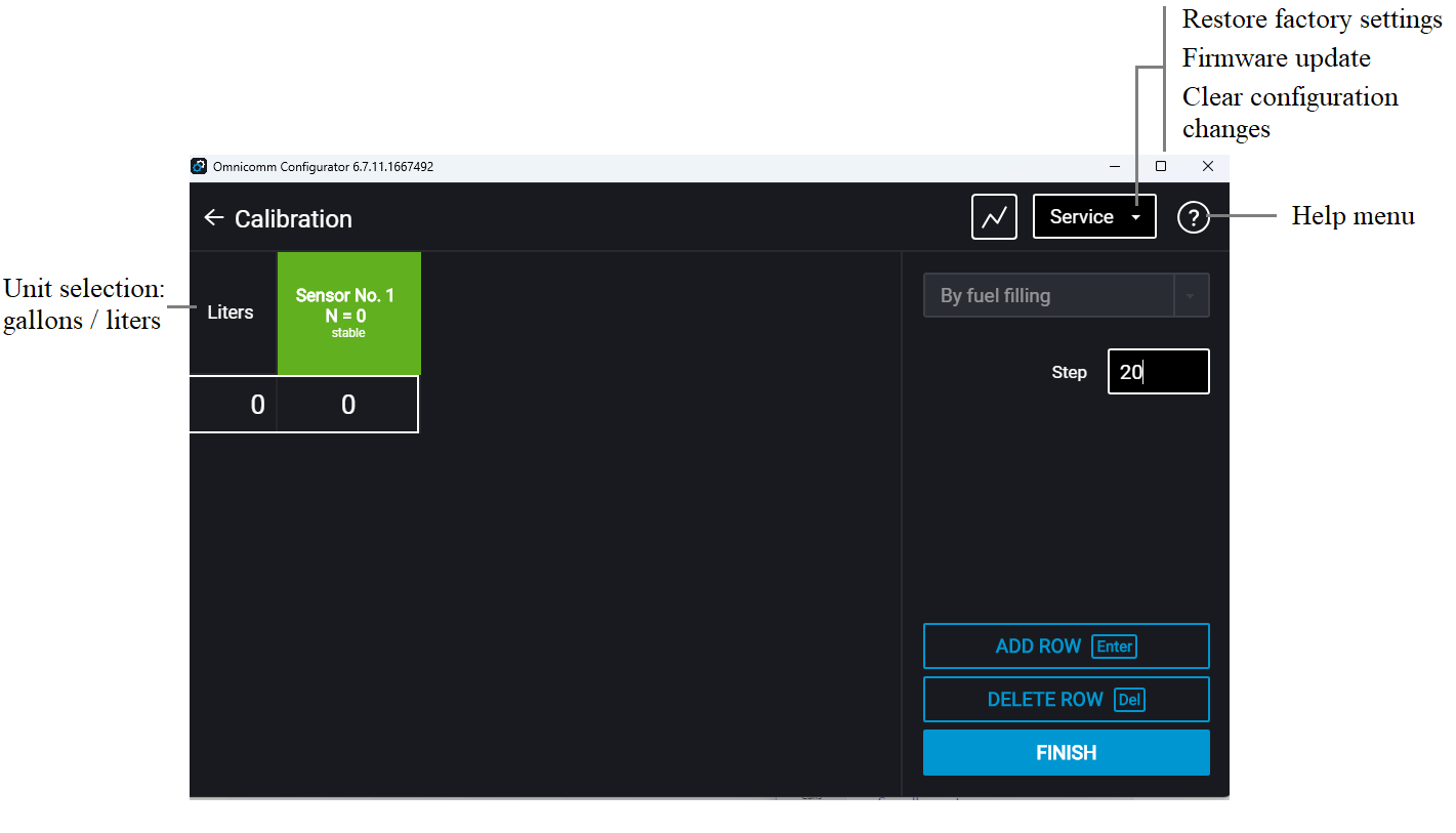 Configuring the Omnicomm&nbsp;LLS sensor on a PC 