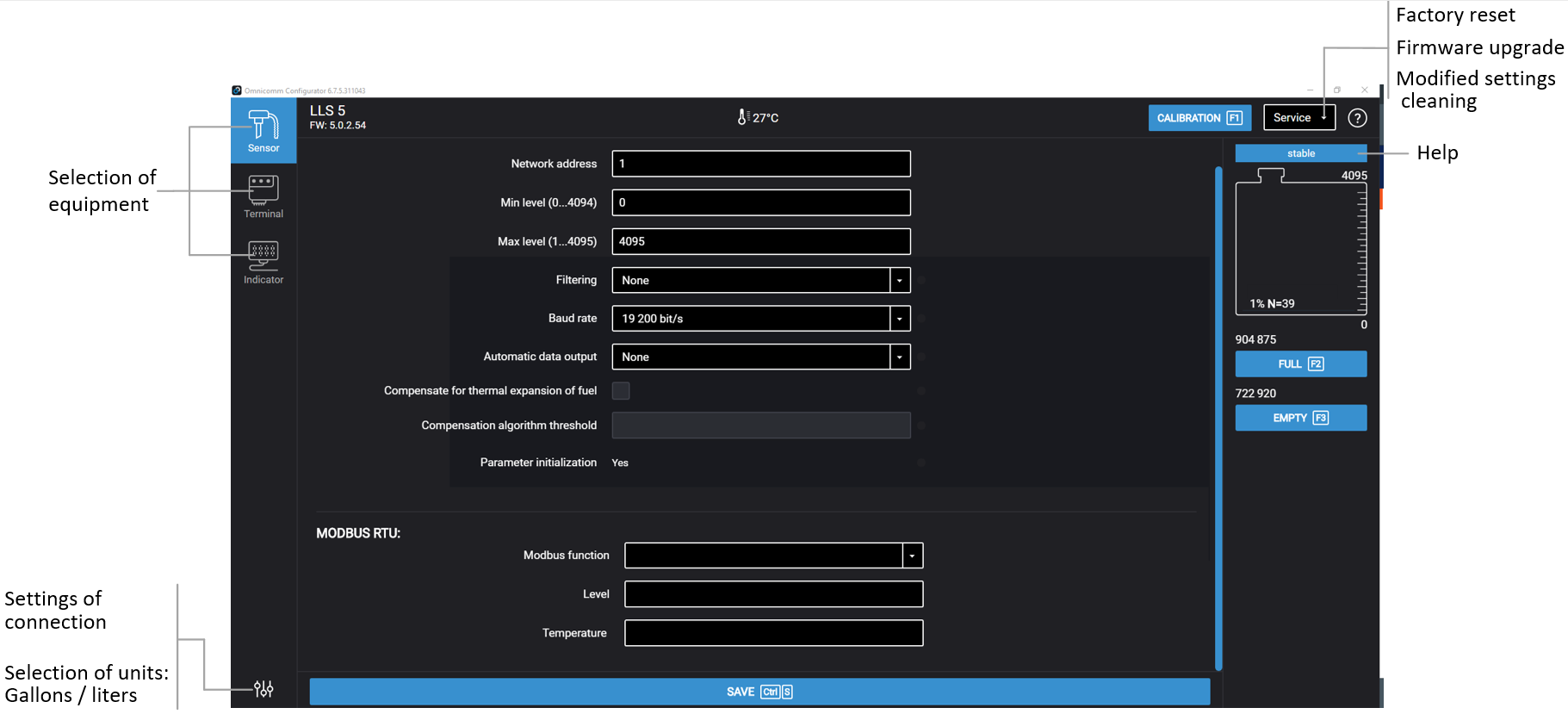 Omnicomm LLS setting on PC 