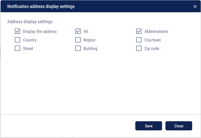 Address display configuration 