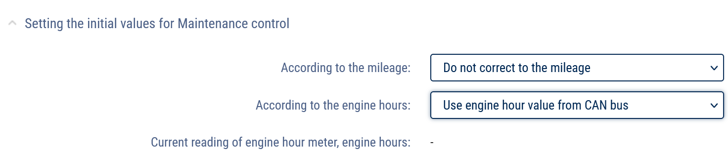 Maintenance control CAN hours 