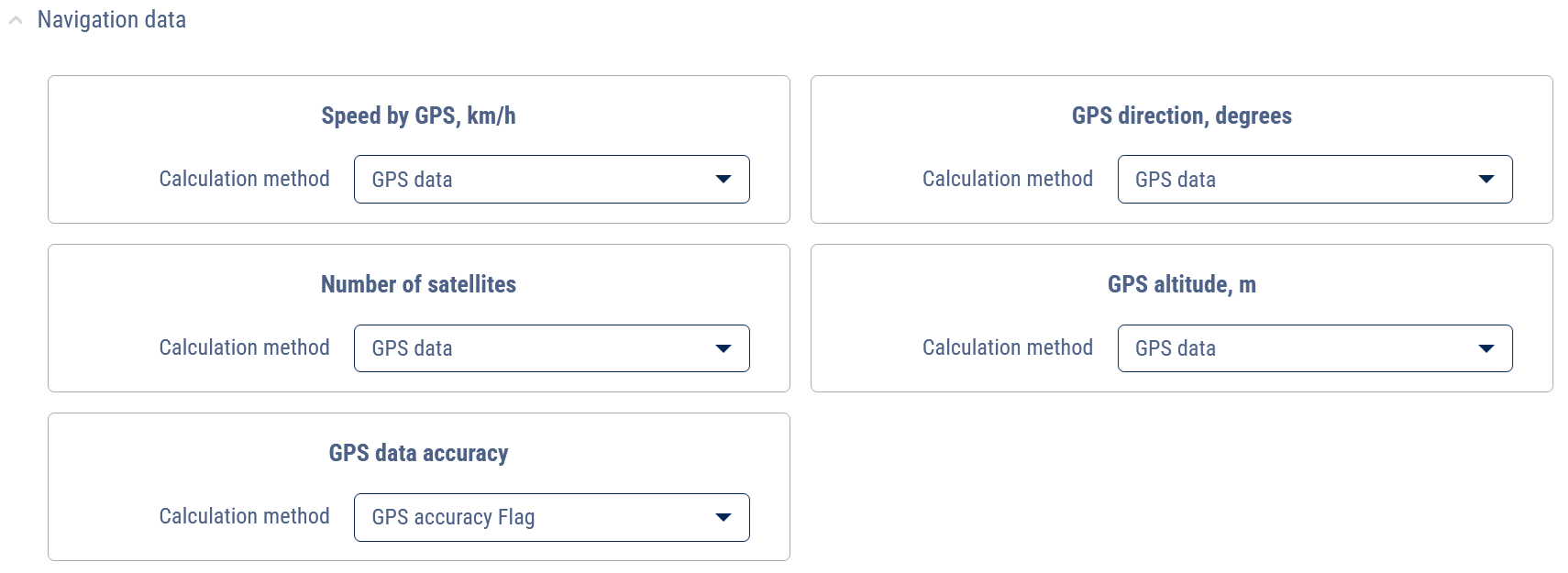 Navigation data tab 