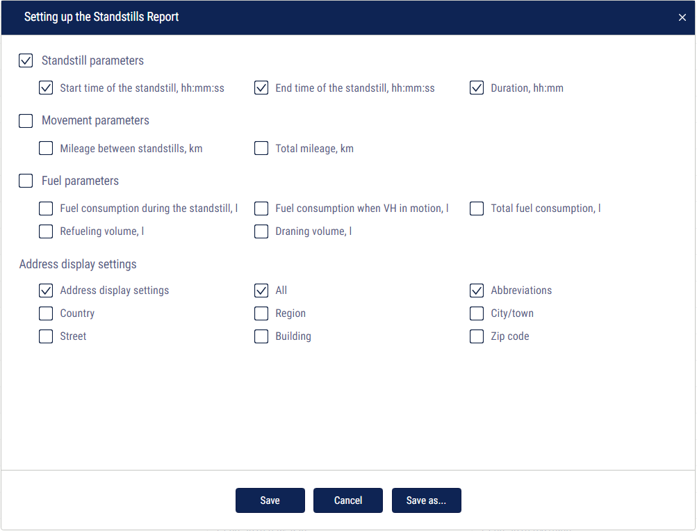 Setting up the Inter-Stop Movement report 