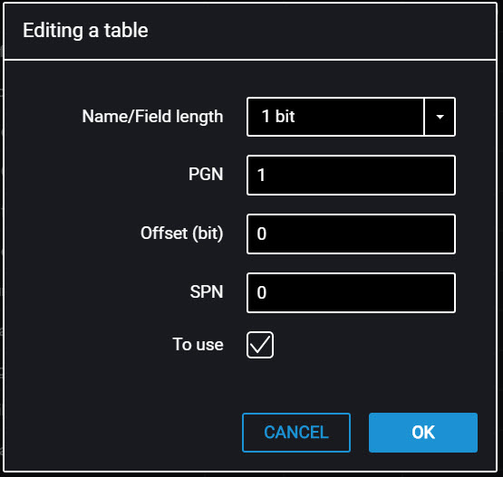 Adding CAN bus parameters