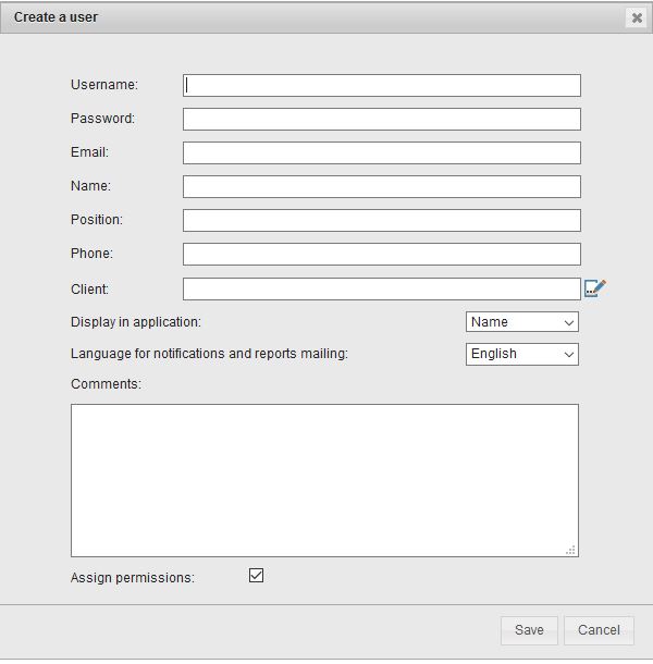 User creation