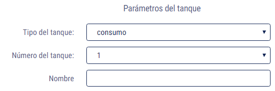 Parámetros del tanque Parámetros del tanque