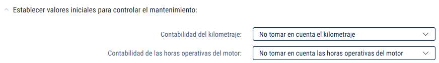 Configuración de los valores iniciales para el control de mantenimiento Configuración de los valores iniciales para el control de mantenimiento