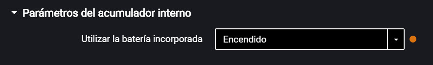 Parámetros de la batería interna 