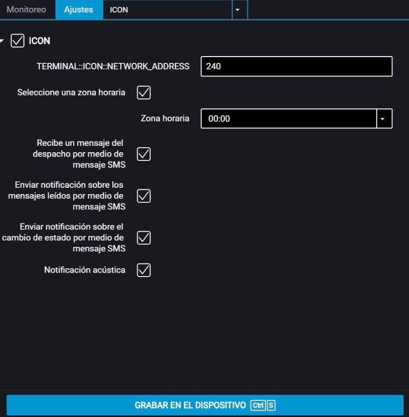 Configuración de ICON 