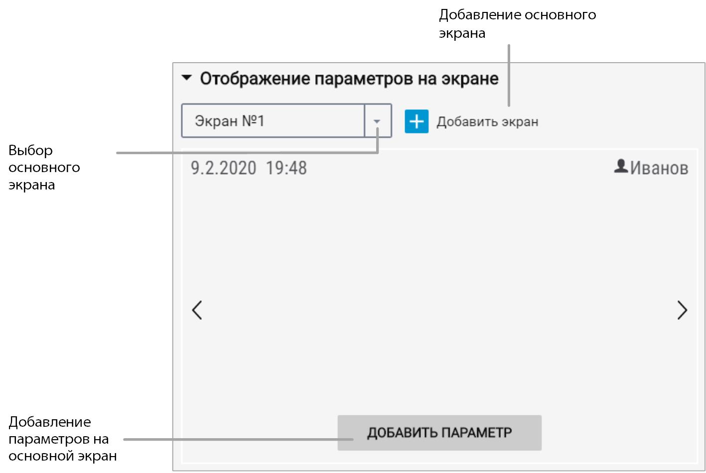 Настройка параметров на экране 